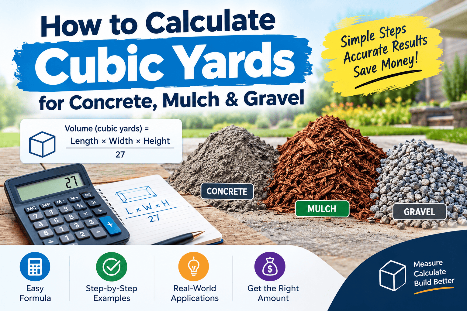 How to Calculate Cubic Yards for Concrete, Mulch & Gravel